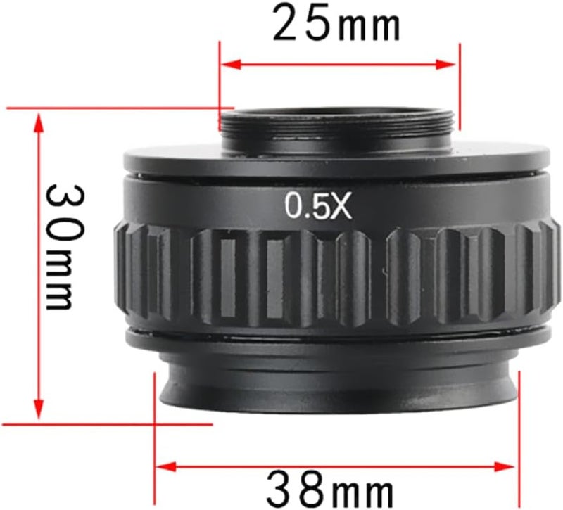 WintopScope C Mount Adapters Lens 0.5X CTV for Trinocular Stereo Microscope 38MM Interface - Image 2